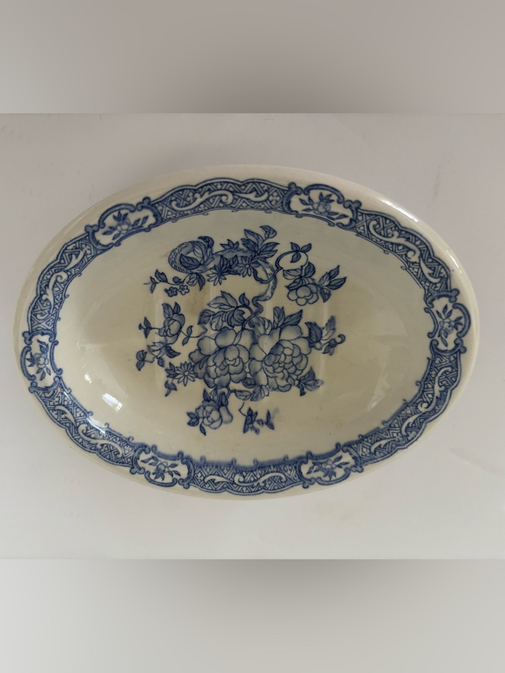 Crown Devon blue and white transferware soap dish